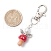 Mushroom Angel Glass Pearl & Lampwork Pendant Decorations HJEW-MZ00233-04-3