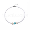 3Pcs 3 Colors Dyed Synthetic Turquoise Starfish & Acrylic Beaded Necklaces Set NJEW-JN04037-4