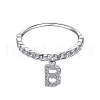 Rhodium Plated 925 Sterling Silver Micro Pave Clear Cubic Zirconia Finger Ring for Women RJEW-F150-16B-02P-1