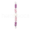 Faceted Round Natural Ruby & Pink Tourmaline & Potato Natural Cultured Freshwater Pearl Beaded Connector Charms PALLOY-JF03532-09-1