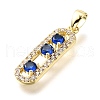 Brass Micro Pave Cubic Zirconia Pendants KK-V011-30G-B-2