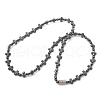 Non-Magnetic Hematite Beads Necklaces for Women Men NJEW-R020-01-4