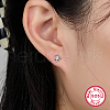 Anti-Tarnish Rhodium Plated Sterling Silver Stud Earrings for Women PD9987-2-3