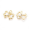 Brass Micro Pave Cubic Zirconia Pendants KK-N257-44G-2