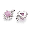 Brass Micro Pave Cubic Zirconia Pendants KK-N264-09P-2