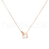 Elegant Rose Gold Inlaid White Shell Necklace and Earrings Set UI3031-2-1