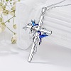 Cross with Bird Alloy Enamel Pendant Necklaces & Dangle Earrings Sets FS-WG79AEB-02-2