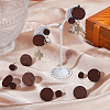 FIBLOOM 60Pcs Wood Stud Earrings Finding EJEW-FI0003-33E-6