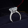Brass Crystal Rhinestone Finger Rings for Women WGCDF56-02-3