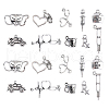 100pcs 10 Styles Tibetan Style Alloy Pendants TIBEP-CJ0001-44-1