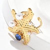 304 Stainless Steel Micro Pave Cubic Zirconia Plastic Pearl Cuff Rings RJEW-D310-02C-G-3