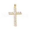 Brass Micro Pave Cubic Zirconia Pendants KK-P294-04G-1