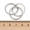 201 Stainless Steel Trinity Interlocking Ring Finger Rings FS-WG6776A-04-4