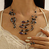 Retro Alloy Resin Dangle Earrings & Multi-Layered Necklaces Sets FS-WG198EF-05-1
