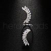 Leaf Brass with Crystal Rhinestone Cuff Rings for Women FS-WG16B57-01-1