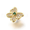 Brass Micro Pave Cubic Zirconia Charms KK-R222-01G-01-2