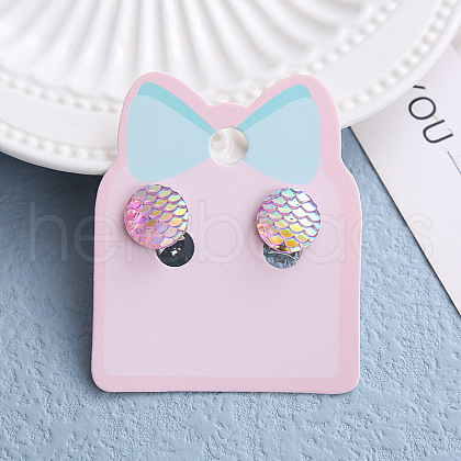 Alloy Plastic Clip-on Earrings for Kid WG9F41F-16-1