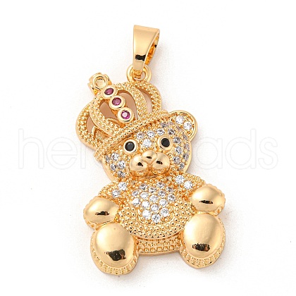 Brass Micro Pave Cubic Zirconia Pendants KK-P250-25G-1