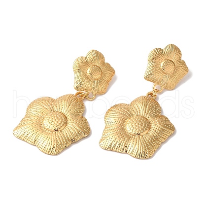 Flower Ion Plating(IP) 304 Stainless Steel Stud Earrings for Women EJEW-L287-031G-1