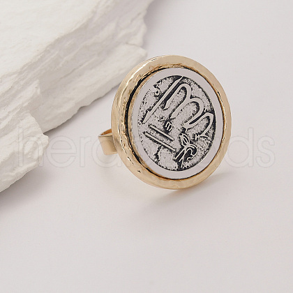 Zinc Alloy Pearl Geometric Statement Finger Rings for Women MH8258-3-1