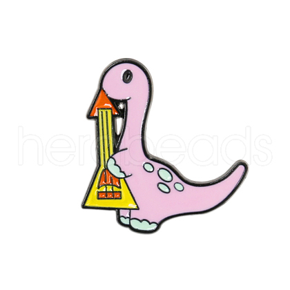 Dinosaur with Music Instrument Enamel Pin WG23706-06-1