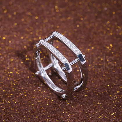 Punk Style Brass Micro Pave Cubic Zirconia Finger Rings FS-WGB4276-01-1