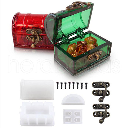 DIY Vintage Dice Jewelry Storage Box Silicone Mold Sets SIMO-PW0006-023-1