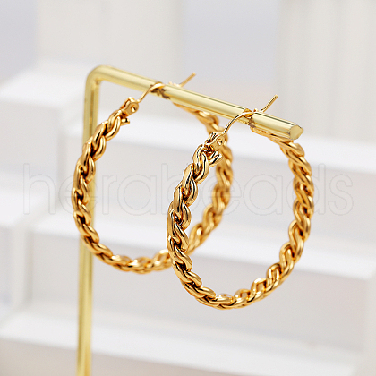 Twisted Stainless Steel Hoop Earrings FD0196-1