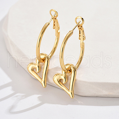 304 Stainless Steel Dangle Hoop Earrings SU2975-1-1