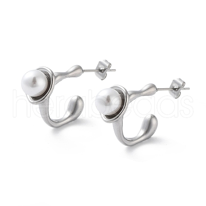 304 Stainless Steel Stud Earrings EJEW-D095-11P-1