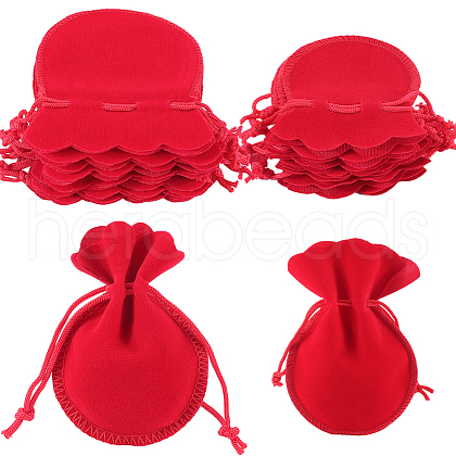 Beebeecraft 20Pcs 2 Styles Gourd Velvet Drawstring Bags TP-BBC0001-08B-1