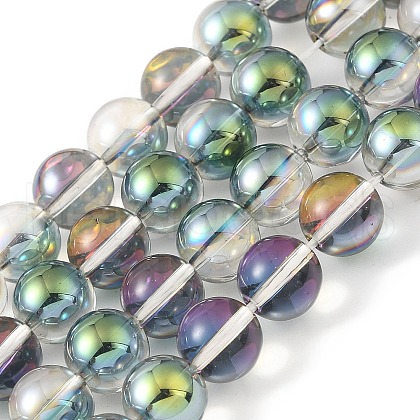 Transparent Electroplate Glass Beads Strands GLAA-T032-T8mm-C05-1