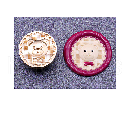 Golden Tone Wax Seal Brass Stamp Head STAM-PW0005-021G-20-1