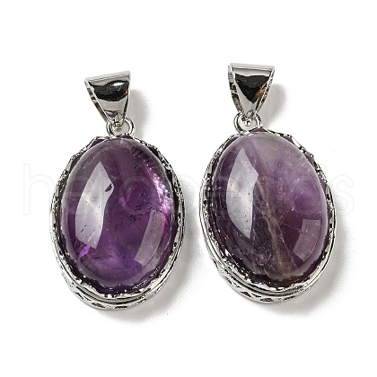 Natural Amethyst Pendants G-Z050-06B-1