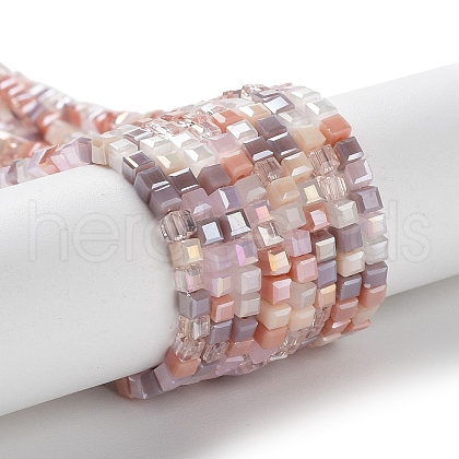 Gradient Color Electroplate Glass Bead Strands GLAA-E042-05-B08-1