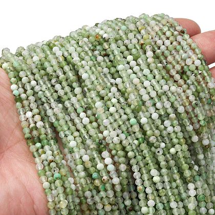 Natural Chrysoprase Beads Strands G-RM2025-A39-3mm-1