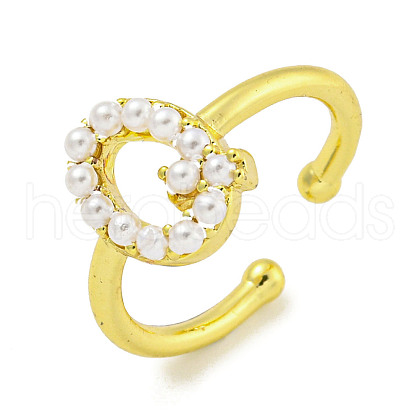 Rack Plating Brass Open Cuff Rings for Women RJEW-F162-01G-Q-1