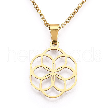 201 Stainless Steel Pendant Necklaces NJEW-S105-JN599-45-2-1