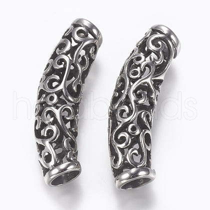 304 Stainless Steel Hollow Tube Beads STAS-I082-11AS-1