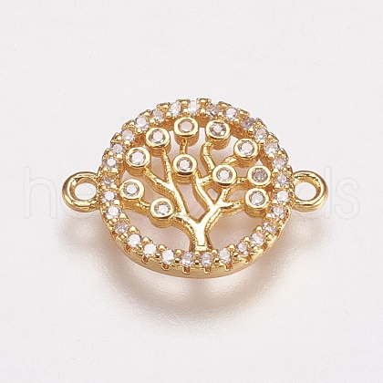Brass Micro Pave Cubic Zirconia Links ZIRC-E143-40G-1
