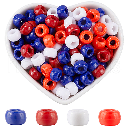 SOFPLATE 800Pcs 4 Colors Opaque Plastic Beads KY-SP0001-05-1