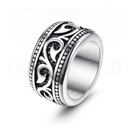 316 Titanium Steel Finger Ring with Enamel for Men PW-WG56139-03-1