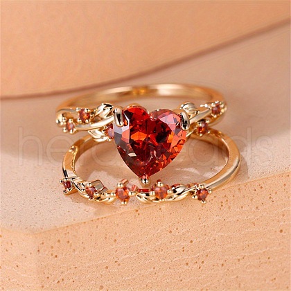 Heart Alloy Finger Rings for Women FS-WG1A204-11-1