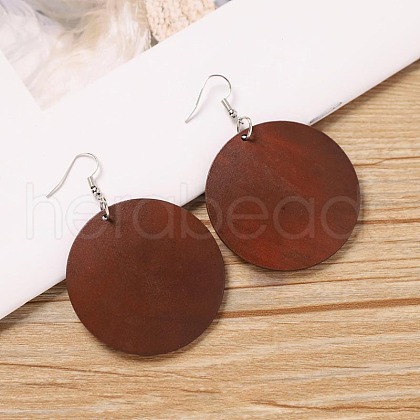 Alloy Wood Dangle Earrings FS-WG9E4F8-02-1