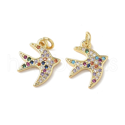 Brass Micro Pave Cubic Zirconia Pendants KK-Q068-63G-1