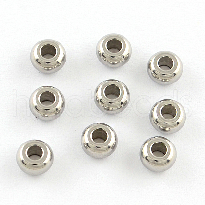 201 Stainless Steel Rondelle Spacer Beads X-STAS-R064-43-1