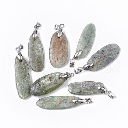 Natural Green Quartz Pendants G-S366-001B-01-1