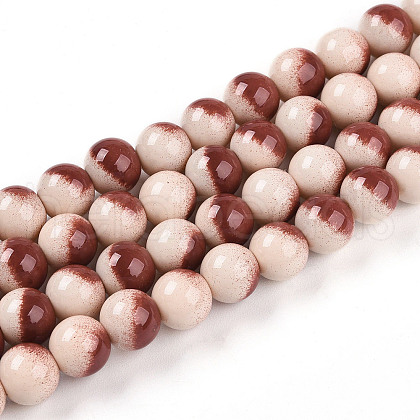 Baking Painted Glass Beads Strands DGLA-N012-8mm-08-1