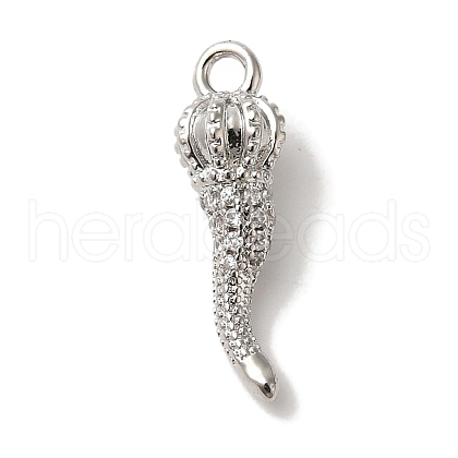 Rack Plating Brass Micro Pave Cubic Zirconia Pendant KK-A229-03A-P-1