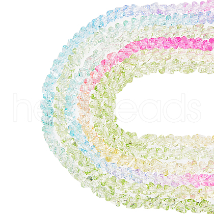 SUNNYCLUE 8 Strands Transparent Gradient Color Glass Bead Strands GLAA-SC0002-02C-1